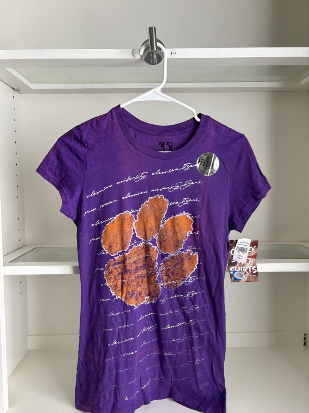 Clemson Paw Graphic Short Sleeve Tee - Purple